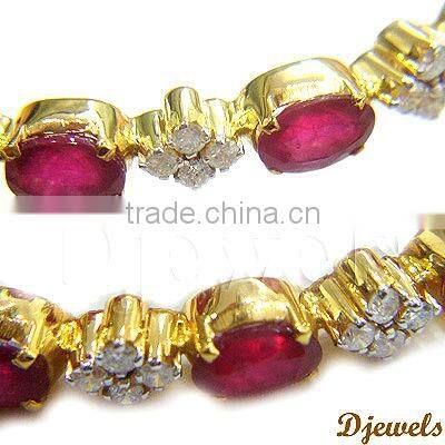 Ruby Diamond Bangles, Gold Bangles, Bangles Jewelry