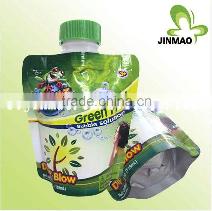 Plastic stand up pouch for beverage packaging
