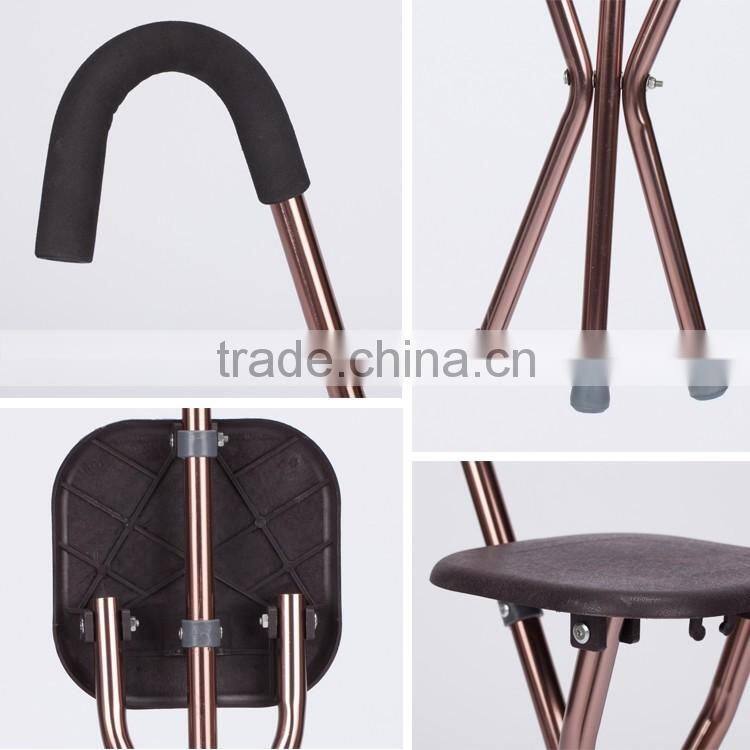 Stable disabled walking support canes lightweight walking stick with chair