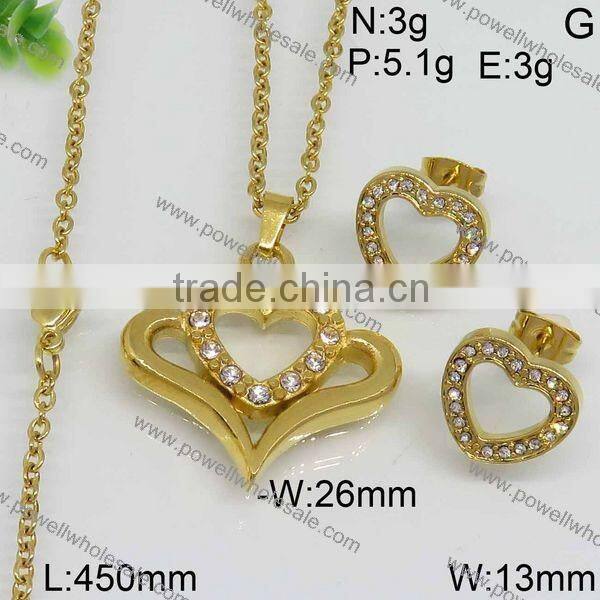 Fashion deisgns diamondbrazilian gold plated jewelry set wholesale