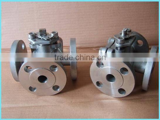 high pressure flange type 3 way ball valve with handwheel