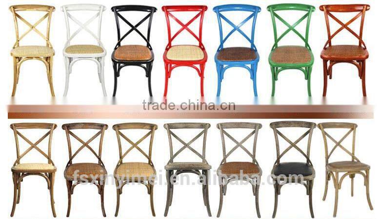 New coming colorful cross back plastic X back chair,metal cross chair