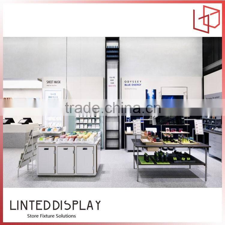 fashionable retail shop fittings display cosmetic showcase, makeup display stand