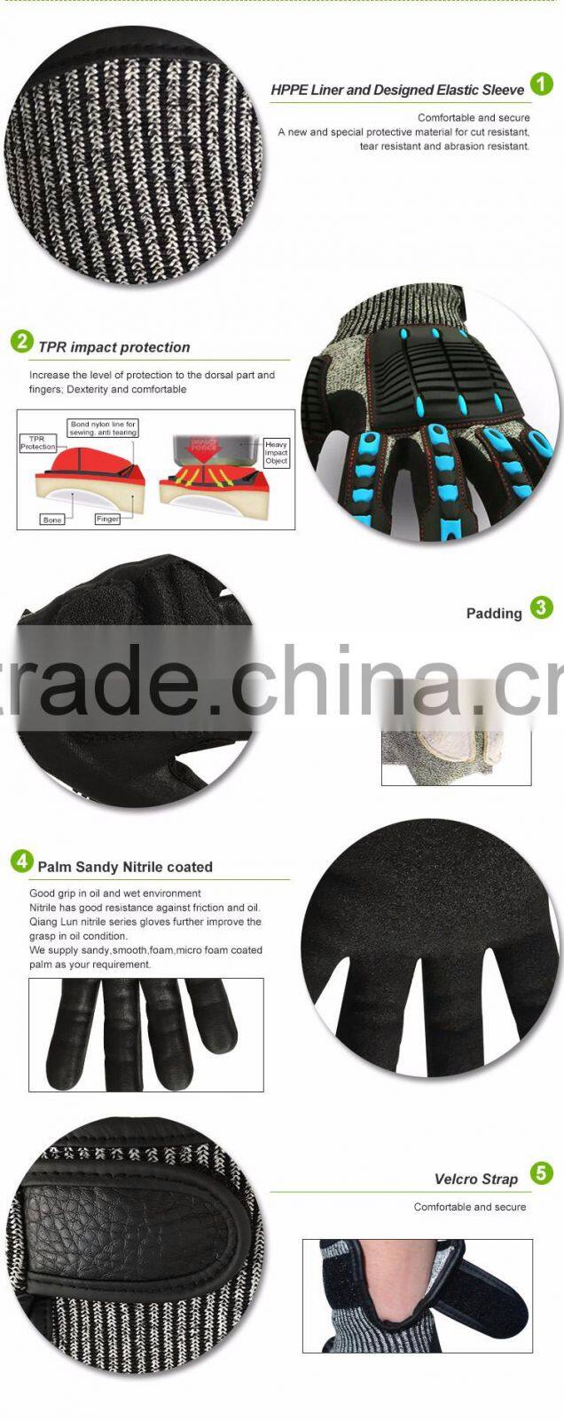 EN388 4343 Oil field mining gloves