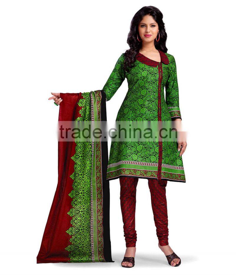 Green indian printed dress