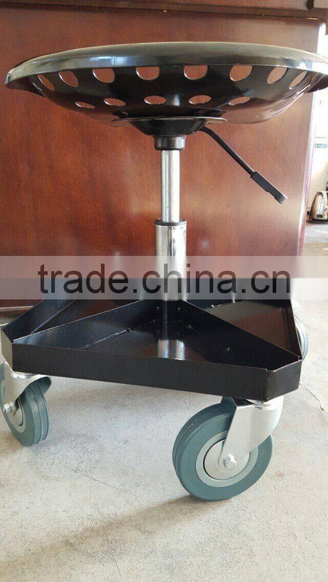 Rolling garage seat with gear tray TC4509