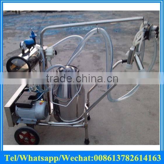 cow sheep and goat milking machine / double stainless steel buckets portable milking machine