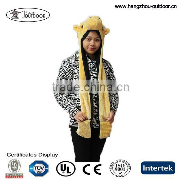 Long Plush Scarf Glove Animal Hat with Paws