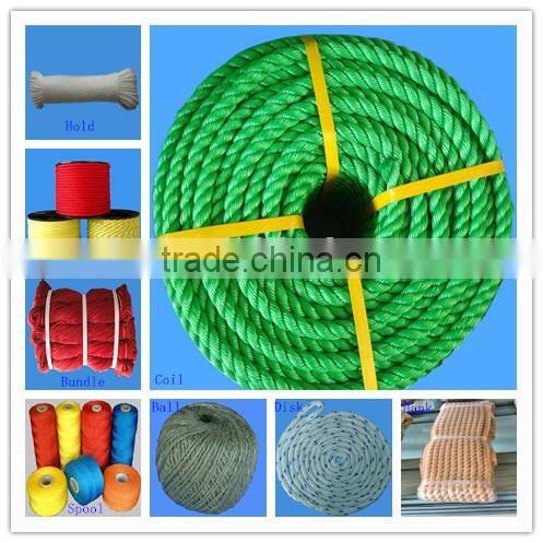 high strength 14mm tiger rope twisted cord (polyethylene) pe rope sisal rope