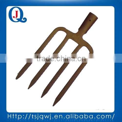 fork head with four tines for garden and farm