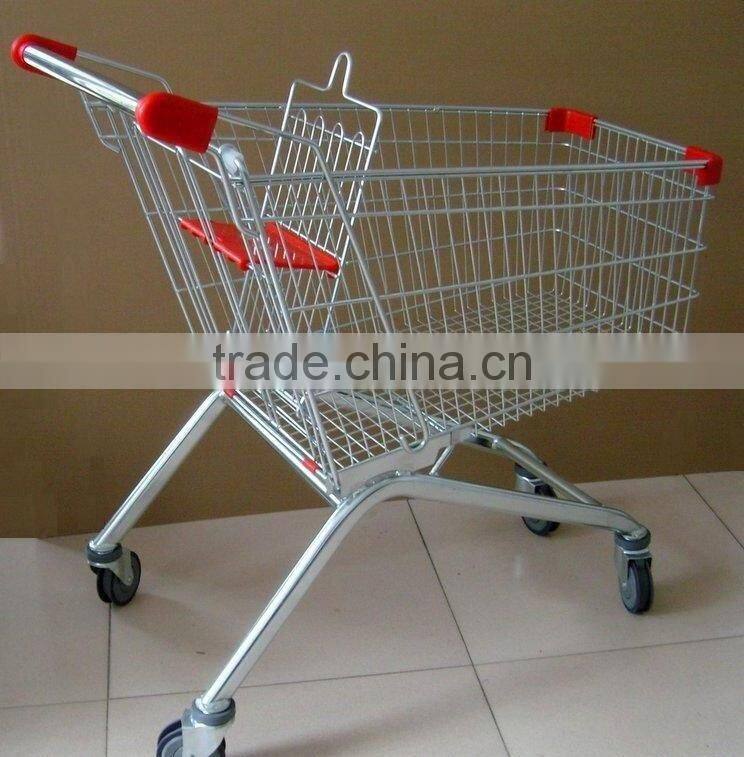 shopping cart with 2 fixed and 2 swivel wheels non brake