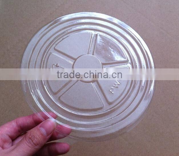 Food grade disposable plastic lid for paper bowl