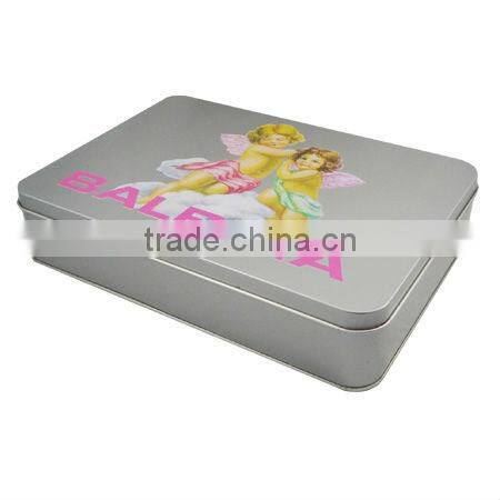 rectangular lovely customed card game tin box