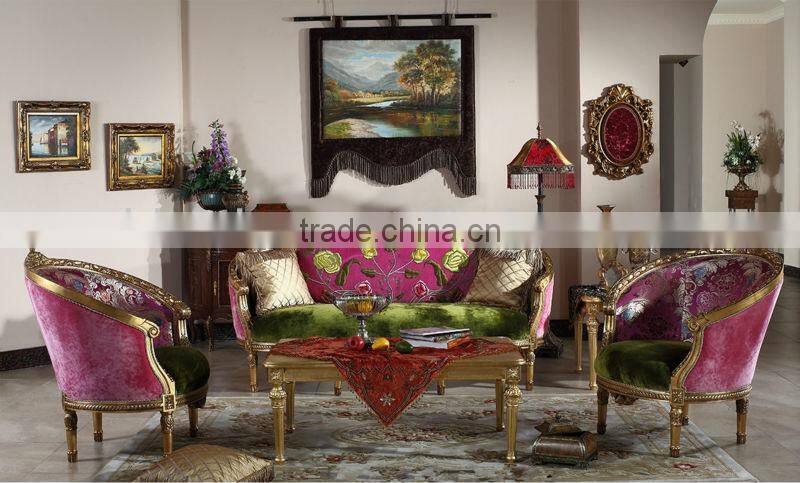 Elegant Arabia Style Living Room Sofa Set,Luxury Hand Carved Golden Furniture