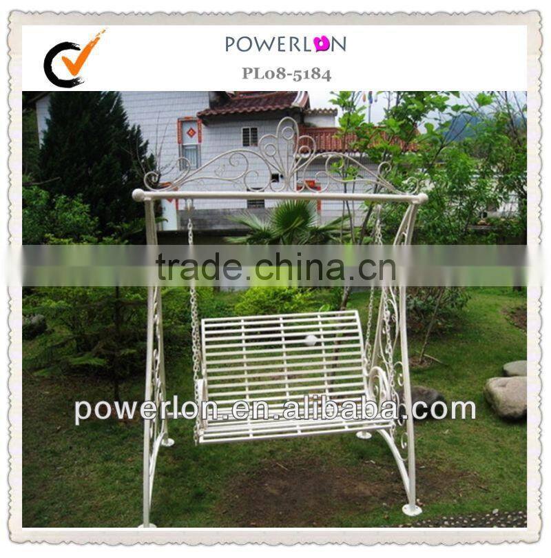 Antirust metal garden arch with bench