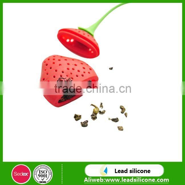 Food Grade Stawberry Shape Silicone Tea Infuser/Silicone Tea Strainer