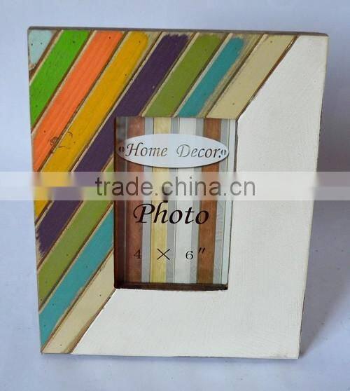 antique washed white multi opening wooden photo frame