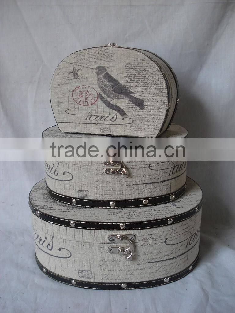 washed white wooden trunk with corner metal decor