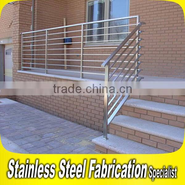 304 Stainless Steel Stair Railing Prefab Outdoor Metal Railing