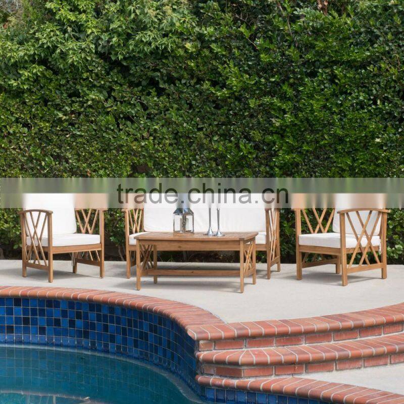 2017 Trade Assurance Poolside sofa teak wooden sofa set furniture