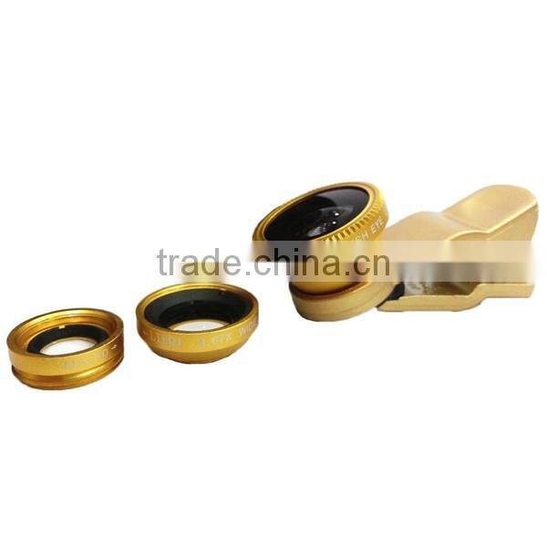 Universal Clip Lens 3 in 1 Fish Eye Lens , new products mobile phone lens, hot Selling Mobile Phone Camera Lens