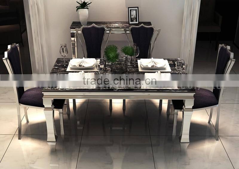 Latest Design Marble Stainless Steel Hot Pot Table