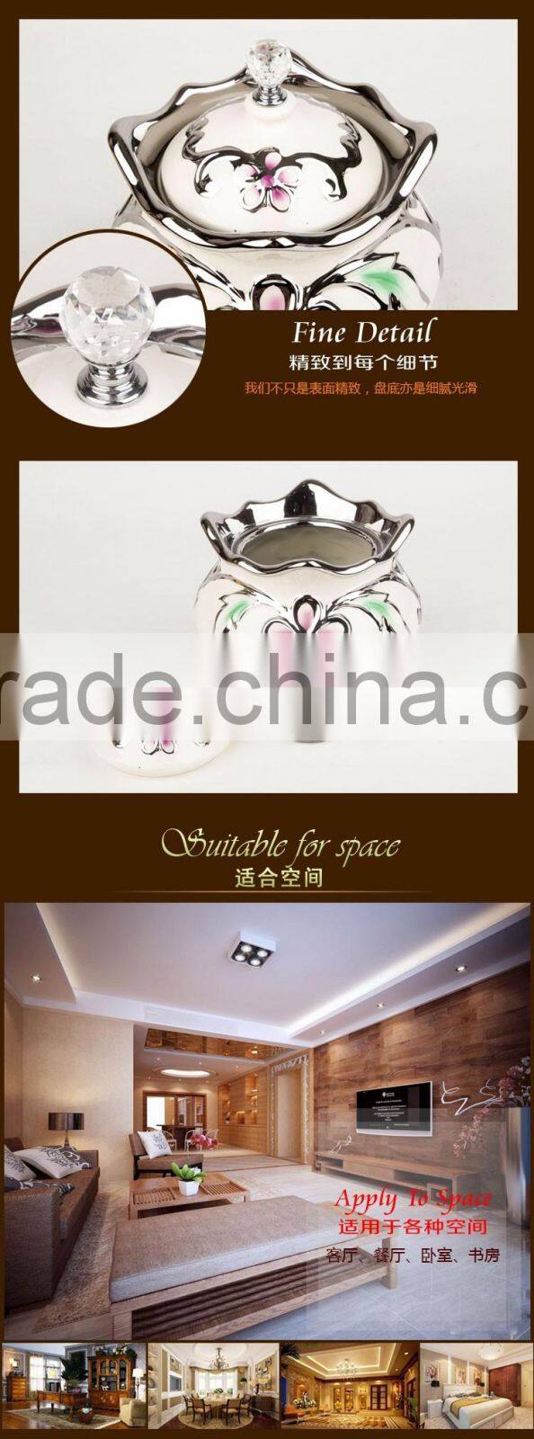 Factory Hot Sale Smoking clear ashtray, high electroplating ceramic ashtray