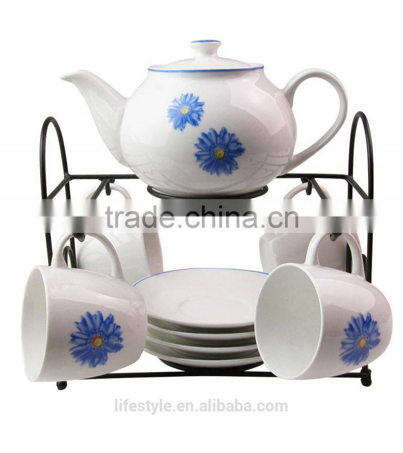 Ceramic Tea Set, Porcelain Coffee Set With Decal