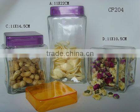 clear square glass apothecary jars with square plastic lids