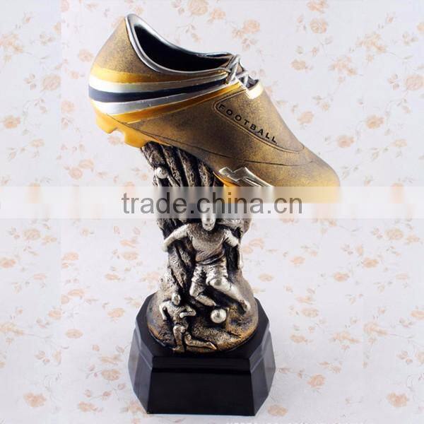 European cup sports soccer awards resin mini shoe trophy