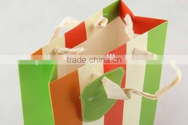 Foldable Gift Bag with Fringe Pattern/ Shopping Bag