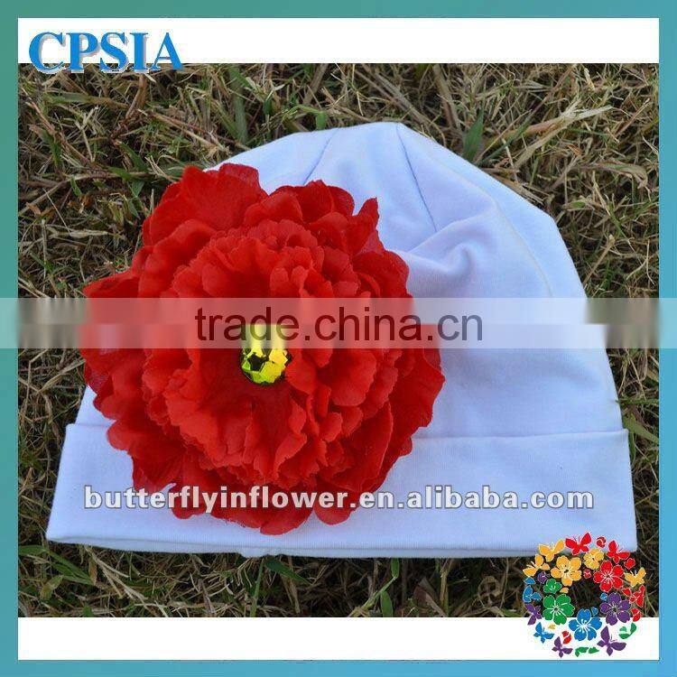 white cotton hats with flower new arrival cotton Baby Beanie Hats cotton slouch hat