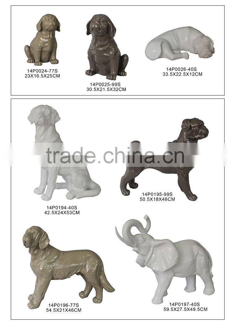 Fashion Poly Resin Right Hand Side Standing Dog Decor Figurine