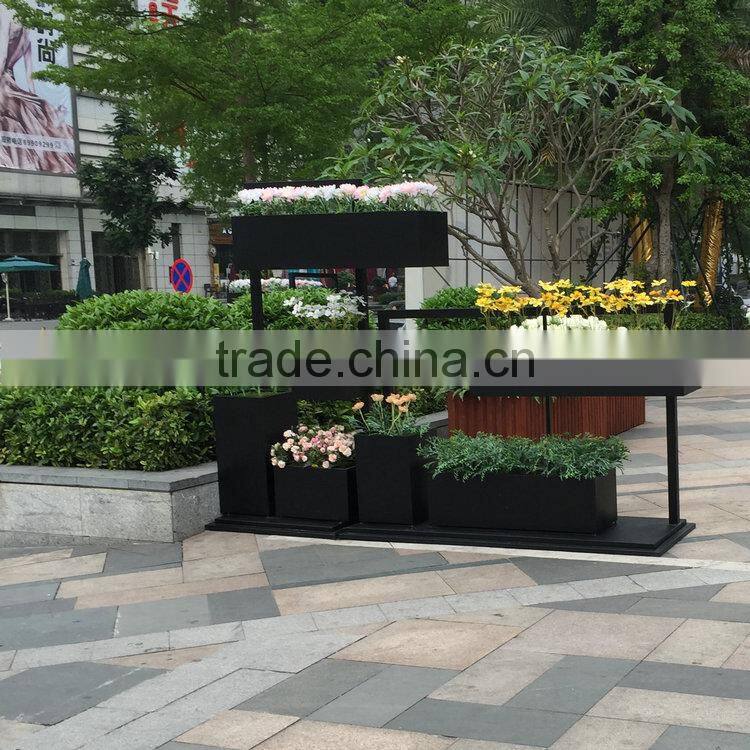 Fiberglass modern square planter