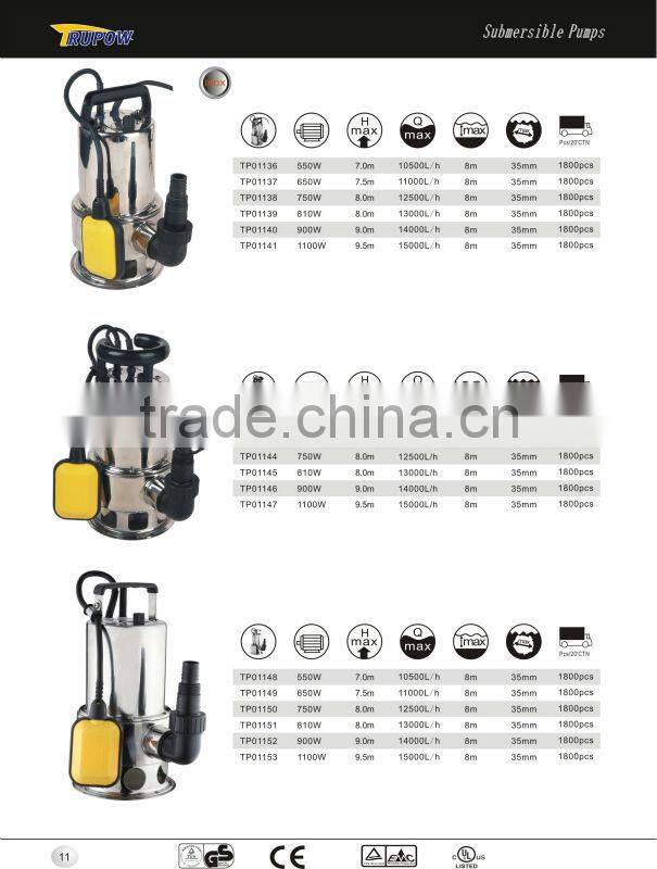 submersible sewage dirty pump for water