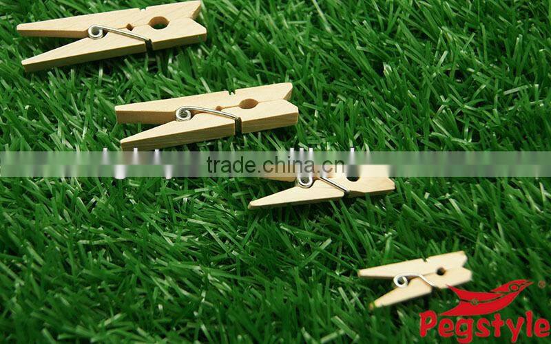 Narture color decorative mini wooden clothes hanging peg clips