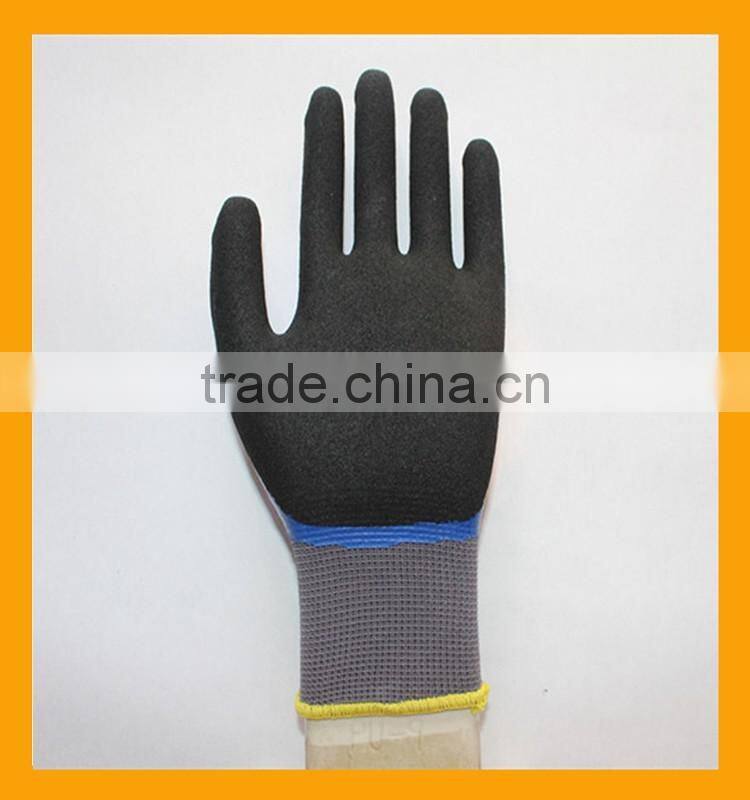 Chemical Resistant Smooth Nitrile Fully Dipped Grip Sandy Nitrile Palm Double Coated Work Gloves