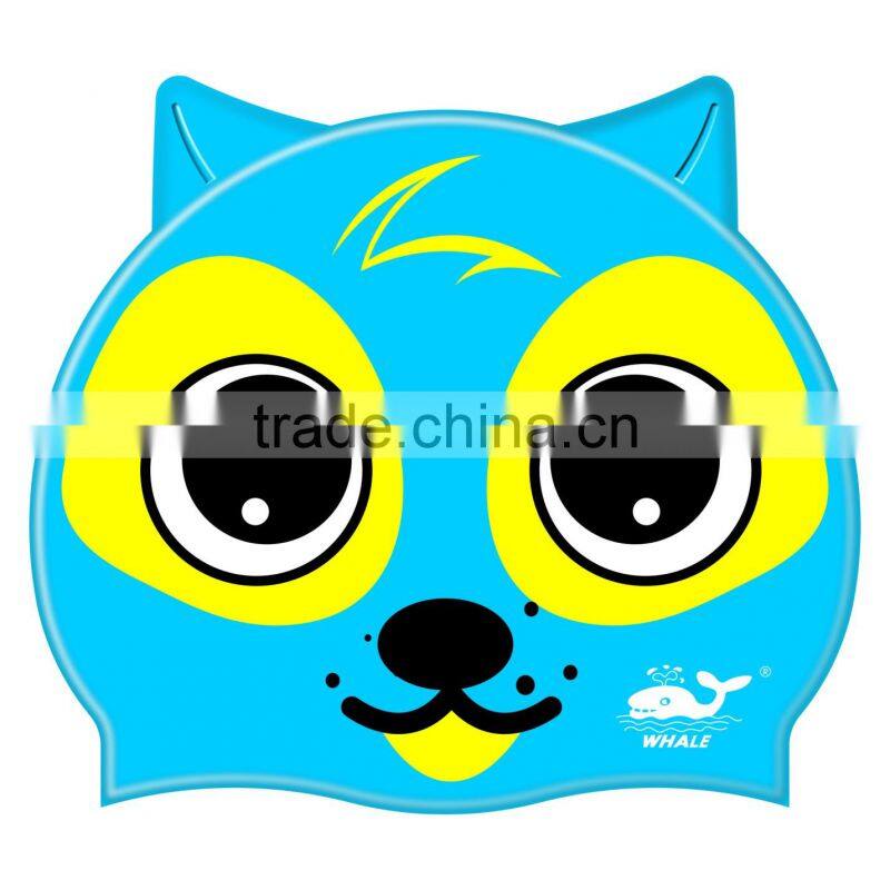 Hot sale silicone kids caps and kids swimming goggle caps and baby swimming hat