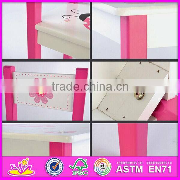2015 New wooden table and chair for kids,colorful cute design 1 table and 2 chairs,wooden children table and chairs toy W08G125