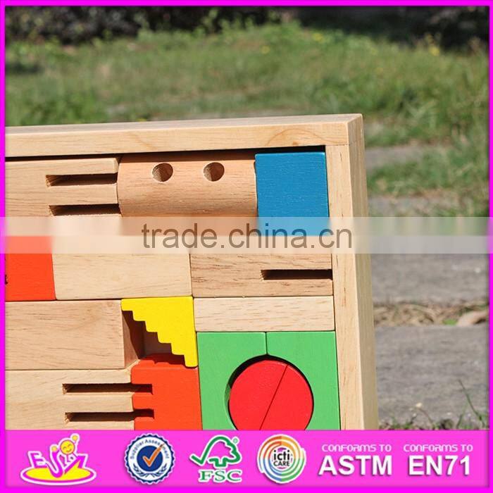 2016 Best sale 40 pieces funny wooden building blocks for kids W13A114