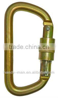 35KN With Captive Pin Connecting Devices Steel D Safety Carabiner Hook