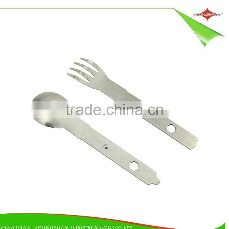 ZY-V3001 Hot Stainless Steel Multi-function Pocket Knife with Fork Spoon Outdoor Camping Knife tool