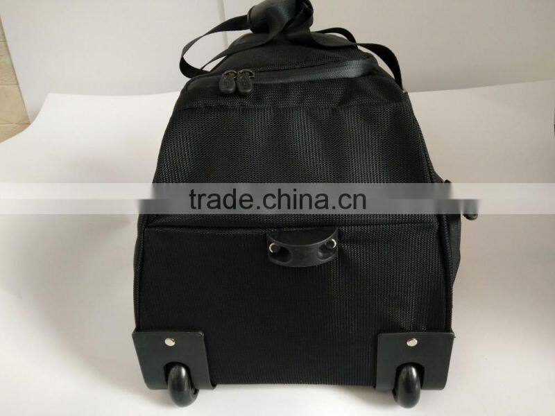 Ployester Nylon Leather Boston Bag with Wheel