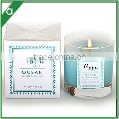 customized scented candle in glass jar