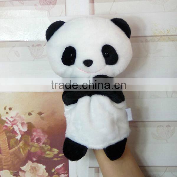 Wholesale making realistic animal hand puppet stuffed panda toy