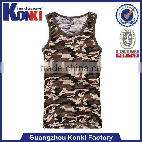 organic 100 cotton camouflage dri fit custom tank top wholesale