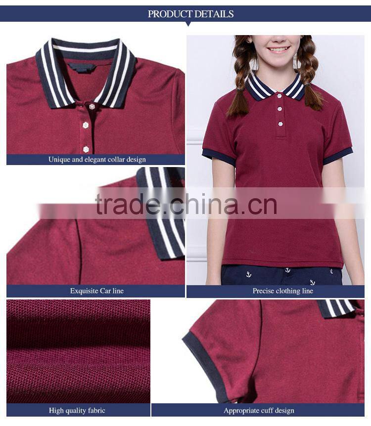 2017 spring new girl's sports T-shirts, wind student polo shirts, short sleeved t-shirts OEM