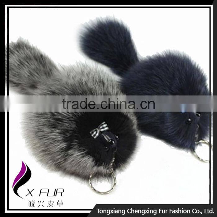 CX-R-14 Wholesale Lovely Desgin Cute Cheap Fox Fur Custom Keychain