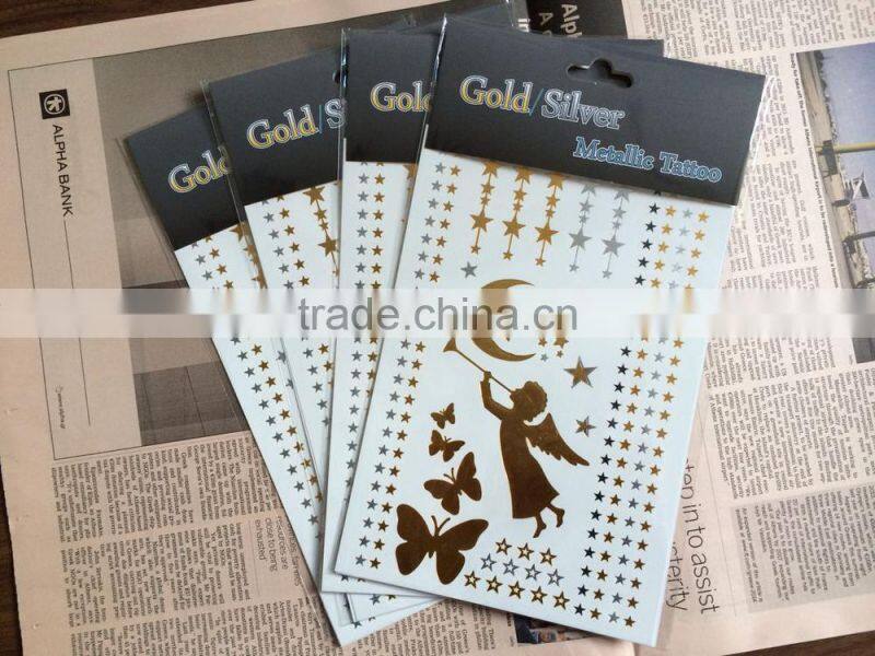 2015 new style cheap gold temporarygolden tattoo choker stickers