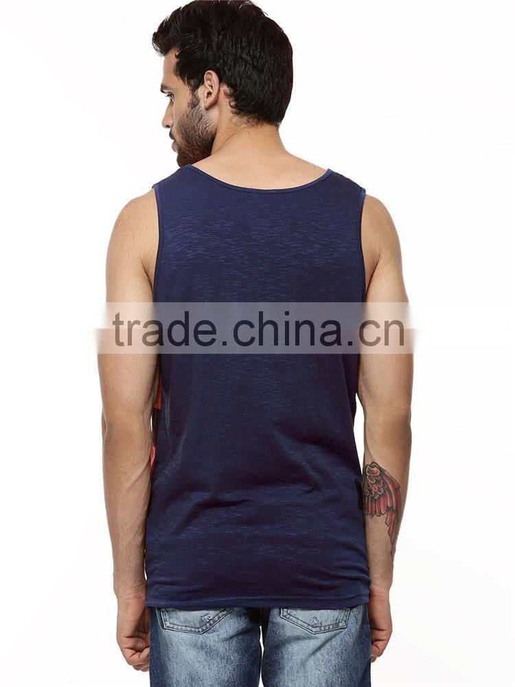 Mens summer over dyed striped custom rash vest
